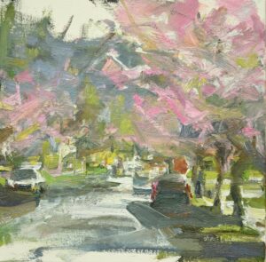 Leanne M Christie cherry blossoms with street