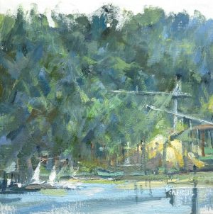 Cedar Mill Port Moody Leanne M Christie painting of the Flavelle mill in Port Moody