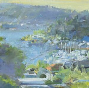 Gibsons morning The view of Gibsons Marina painting