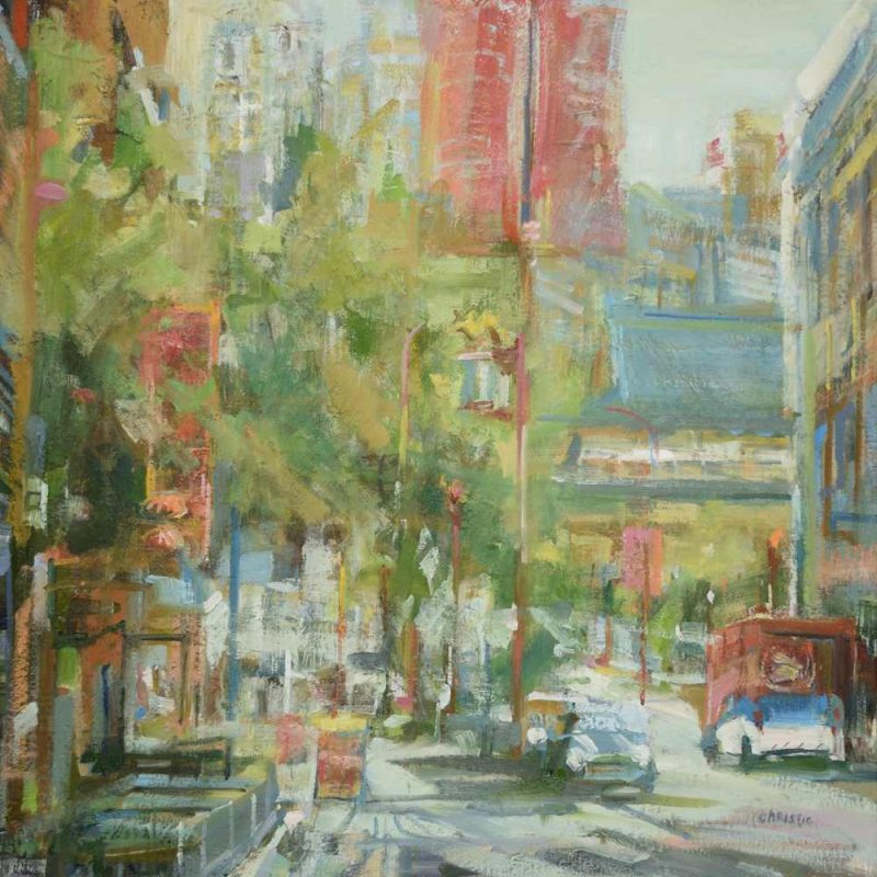 Painting of Gore street, Chinatown, Vancouver by Canadian artist: Leanne M Christie