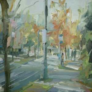 Streetscape painting by Leanne M Christie