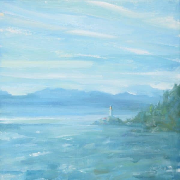 ALs Favourite View. 10x10. PVC210626 &bull; Genre: Streetscape, Urban painting. Artist: Leanne M Christie. Location: Vancouver. Medium: Oil on canvas.